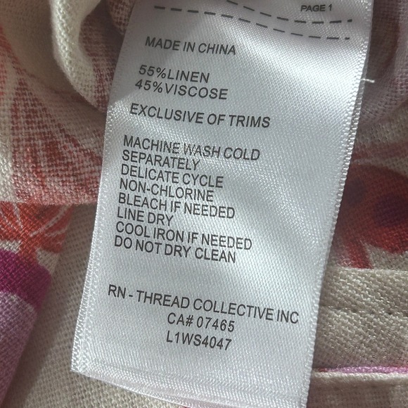 Laundry by Shelli Segal Womens Small Floral Linen Button Down Crop Shirt NWT - Picture 8 of 8